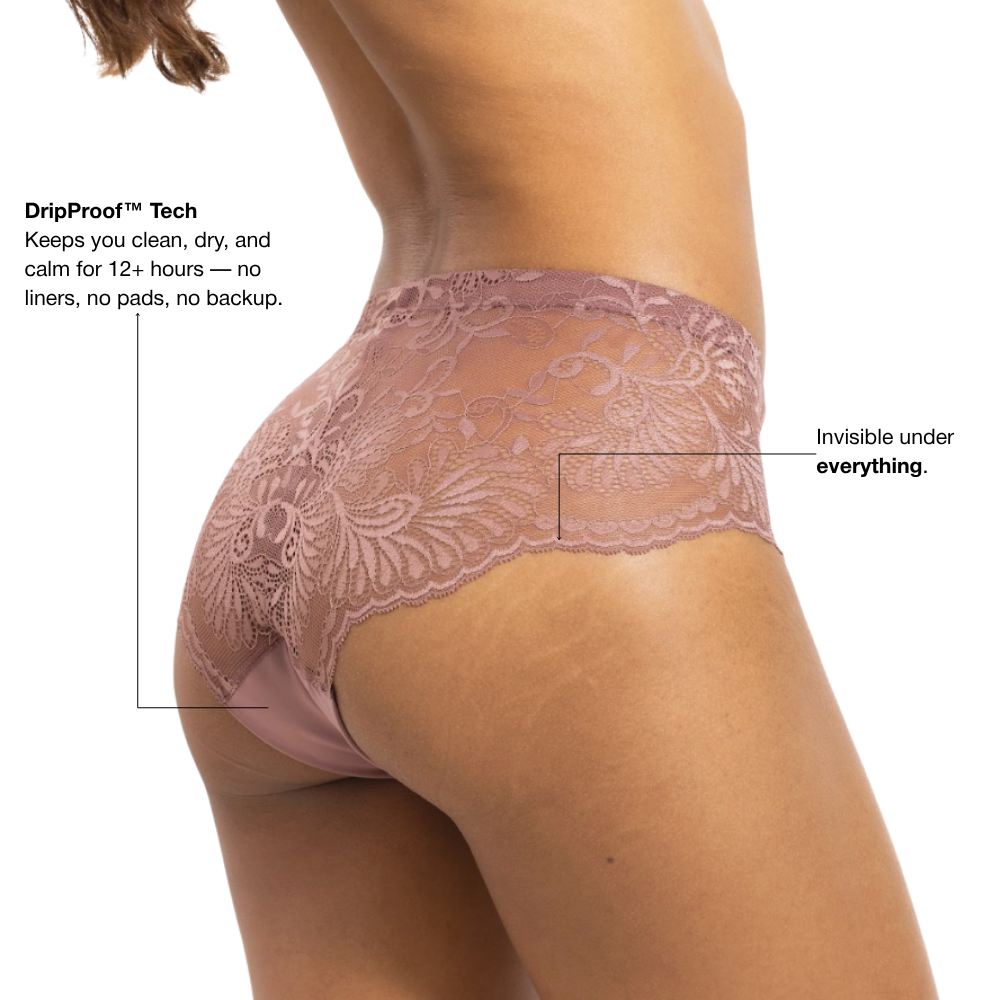 Everyday Leakproof Lace Back Hipster