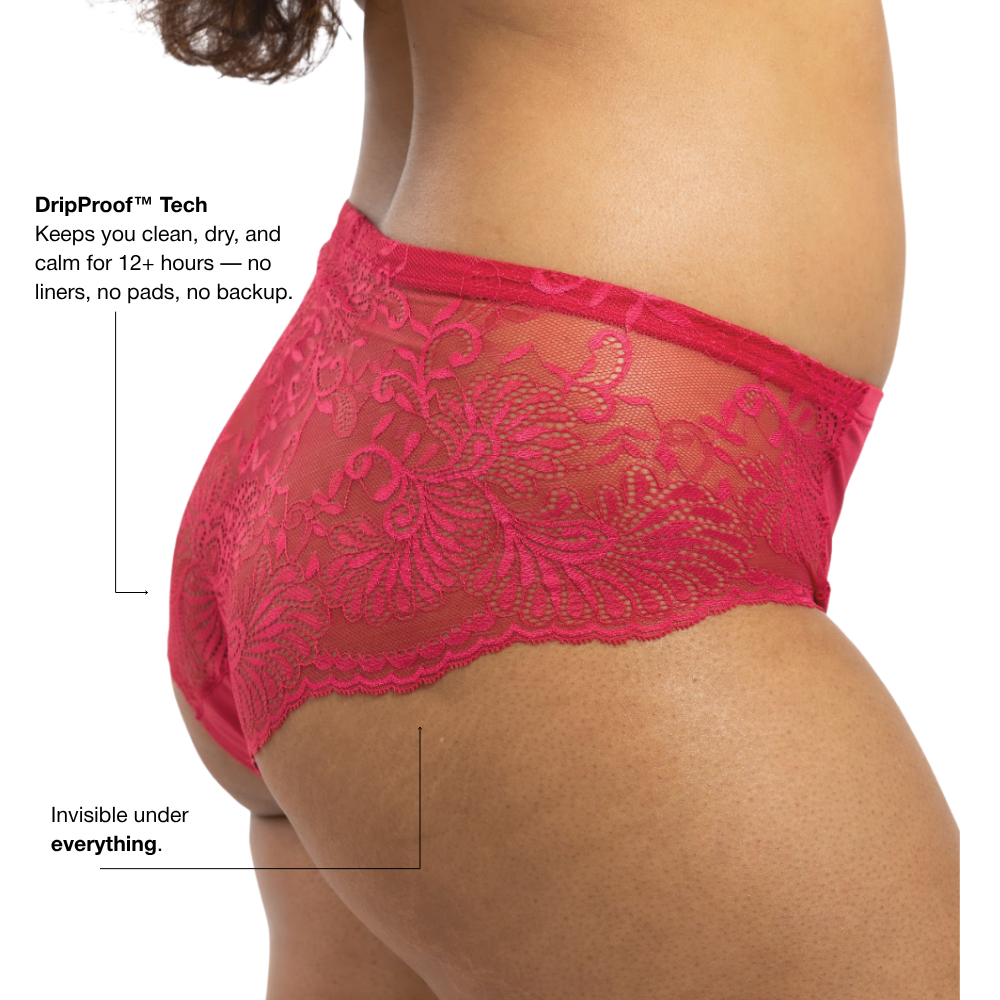 Everyday Leakproof Lace Back Hipster