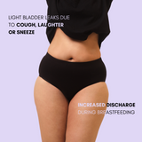 Bump & Bliss: High Rise Hipster Leakproof Underwear in Medium Absorbency